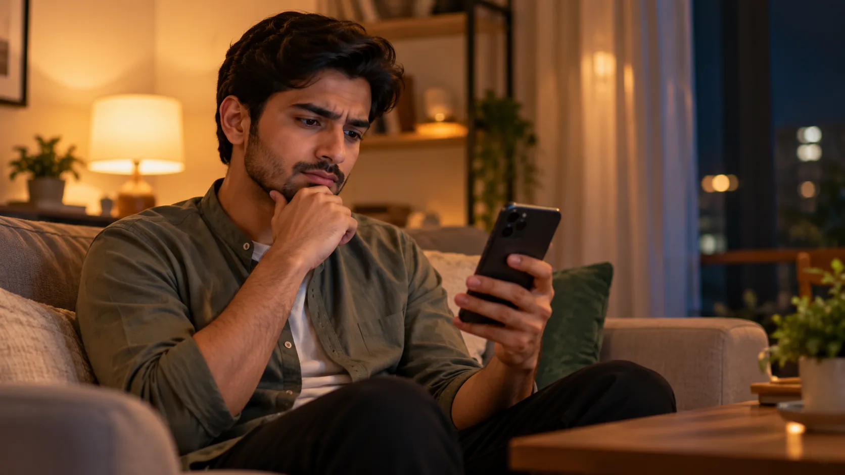 Pakistani online shopper hesitating before completing a purchase on a mobile ecommerce store